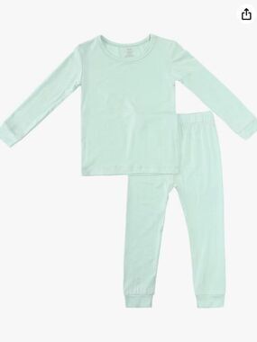 Kids Tales  Mint green Unisex Bamboo  Pajamas Set Toddler Long Sleeve pajamas